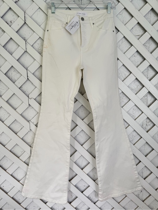Risen Jeans Denim - Risen High Waisted Flare Jeans White size 7